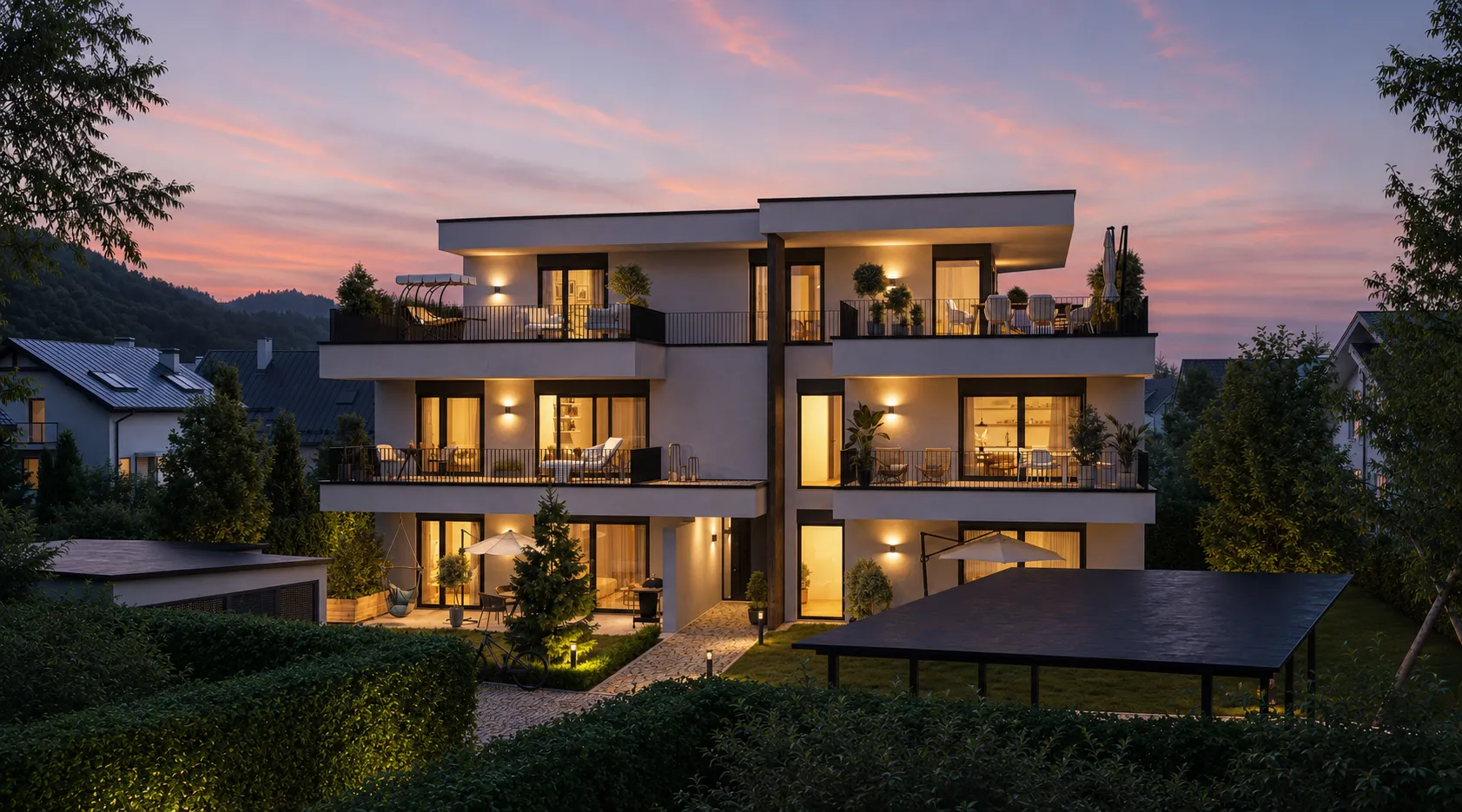 Villa Eva im Quartier St. Martin – Symbolfoto, mit KI bearbeitet