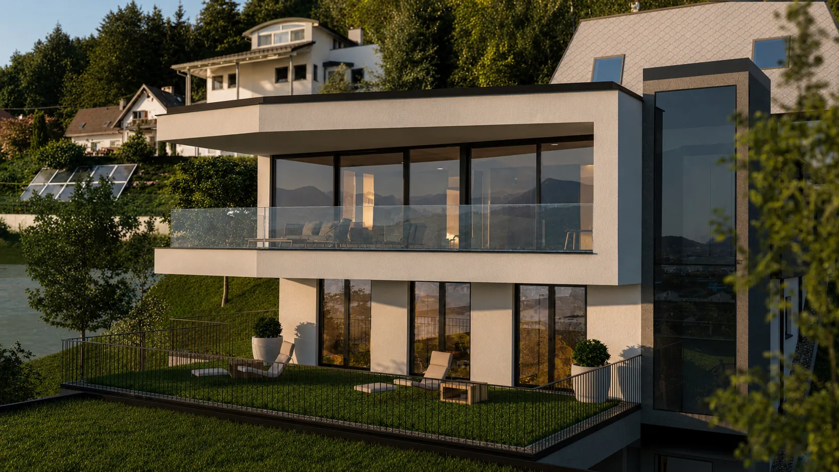 Architekturdetail der Villen St. Martin – Symbolfoto, mit KI bearbeitet